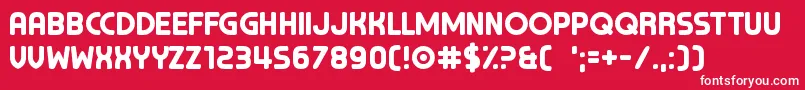Czcionka ChocolateCavalcade – białe czcionki na czerwonym tle