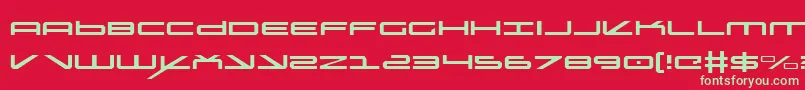 フォントOramacl – 赤い背景に緑の文字