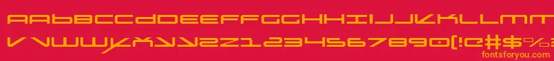 Czcionka Oramacl – pomarańczowe czcionki na czerwonym tle