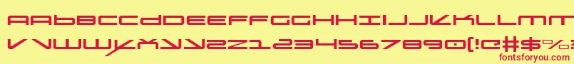 Oramacl-Schriftart – Rote Schriften auf gelbem Hintergrund