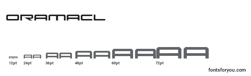 Размеры шрифта Oramacl