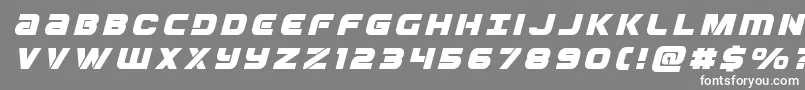 フォントOzdatitleital – 灰色の背景に白い文字