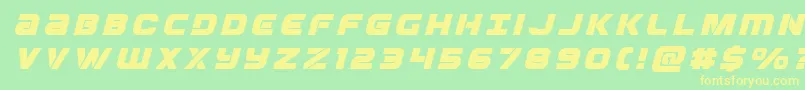 Ozdatitleital-Schriftart – Gelbe Schriften auf grünem Hintergrund