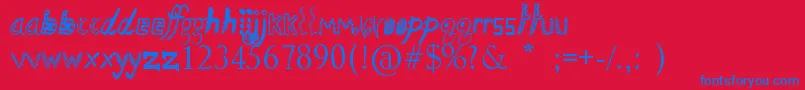 SketchbookChallenge Font – Blue Fonts on Red Background