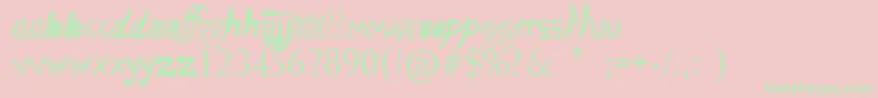 SketchbookChallenge Font – Green Fonts on Pink Background