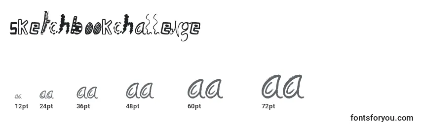 Größen der Schriftart SketchbookChallenge