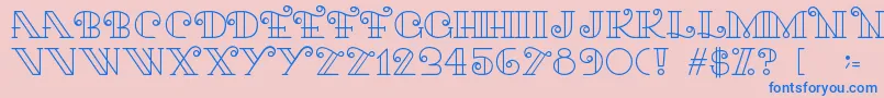 フォントKari – ピンクの背景に青い文字