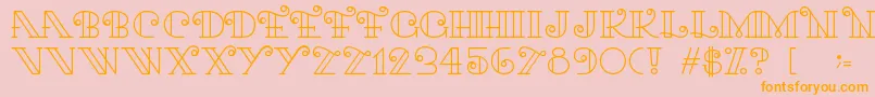 フォントKari – オレンジの文字がピンクの背景にあります。