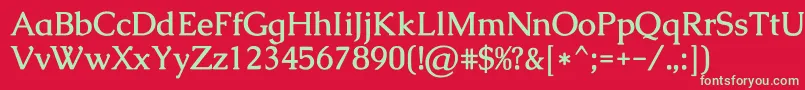 フォントCaudexBold – 赤い背景に緑の文字