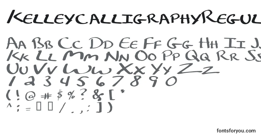 Police KelleycalligraphyRegular - Alphabet, Chiffres, Caractères Spéciaux