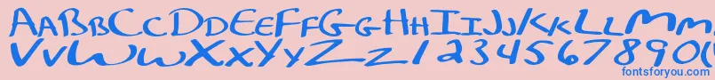 KelleycalligraphyRegular Font – Blue Fonts on Pink Background