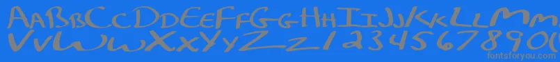 KelleycalligraphyRegular-Schriftart – Graue Schriften auf blauem Hintergrund