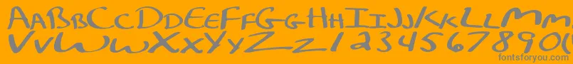 KelleycalligraphyRegular-Schriftart – Graue Schriften auf orangefarbenem Hintergrund