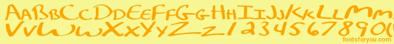 KelleycalligraphyRegular Font – Orange Fonts on Yellow Background