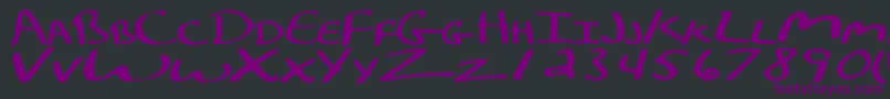 KelleycalligraphyRegular-Schriftart – Violette Schriften auf schwarzem Hintergrund