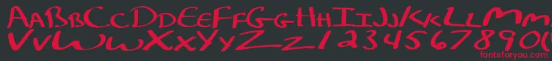 KelleycalligraphyRegular Font – Red Fonts on Black Background