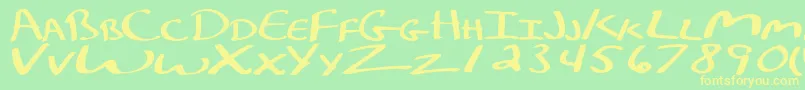 KelleycalligraphyRegular Font – Yellow Fonts on Green Background