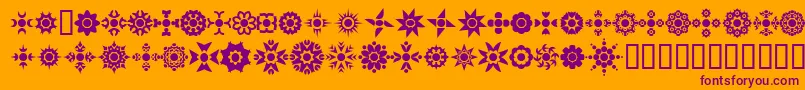 Czcionka Cirkledingz – fioletowe czcionki na pomarańczowym tle