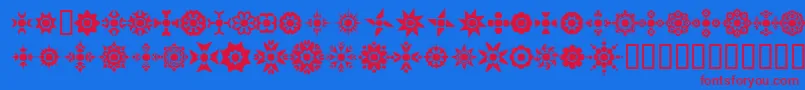 Cirkledingz-fontti – punaiset fontit sinisellä taustalla