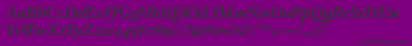 Lisätietoja SabonnextLtBoldItalicOldStyleFigures-fontista SabonnextLtBoldItalicOldStyleFigures-fontti – mustat fontit violetilla taustalla
