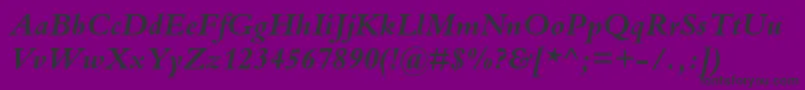 BembostdBolditalic-Schriftart – Schwarze Schriften auf violettem Hintergrund
