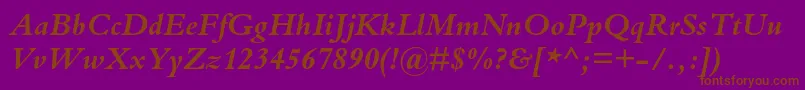 Шрифт BembostdBolditalic – коричневые шрифты на фиолетовом фоне