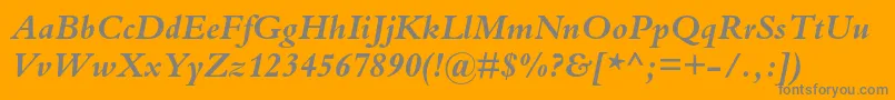 フォントBembostdBolditalic – オレンジの背景に灰色の文字