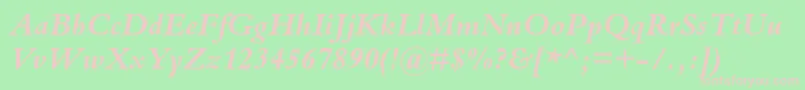 BembostdBolditalic Font – Pink Fonts on Green Background