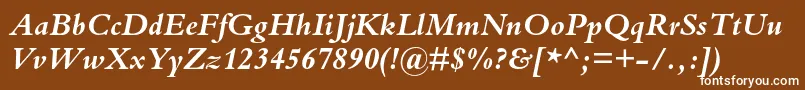 BembostdBolditalic Font – White Fonts on Brown Background