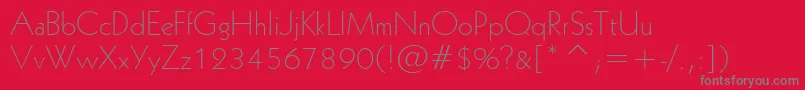 フォントGeometric231LightBt – 赤い背景に灰色の文字