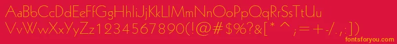 Geometric231LightBt Font – Orange Fonts on Red Background