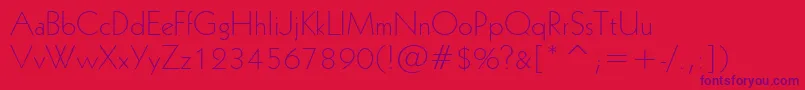 Geometric231LightBt Font – Purple Fonts on Red Background