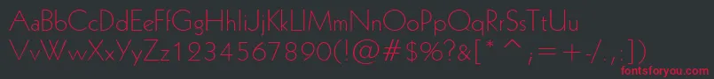 Geometric231LightBt Font – Red Fonts on Black Background