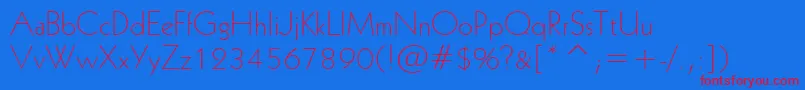 Geometric231LightBt Font – Red Fonts on Blue Background