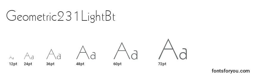 Geometric231LightBt Font Sizes
