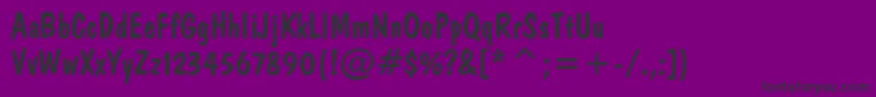 Шрифт Doncasualswplain – чёрные шрифты на фиолетовом фоне