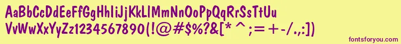 Doncasualswplain Font – Purple Fonts on Yellow Background