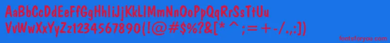 Doncasualswplain Font – Red Fonts on Blue Background