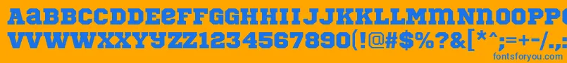 SportsWorldRegular Font – Blue Fonts on Orange Background