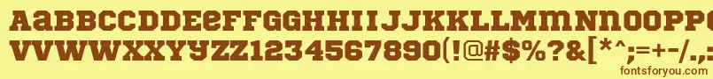 SportsWorldRegular Font – Brown Fonts on Yellow Background
