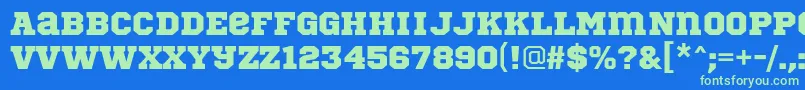 SportsWorldRegular Font – Green Fonts on Blue Background