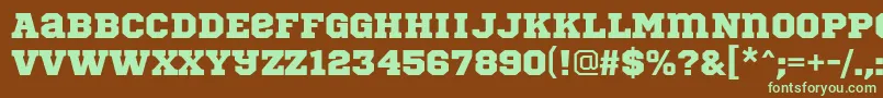 SportsWorldRegular Font – Green Fonts on Brown Background