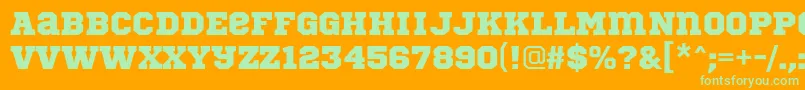 SportsWorldRegular Font – Green Fonts on Orange Background