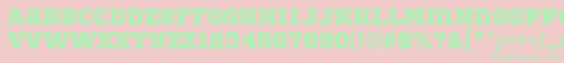 SportsWorldRegular Font – Green Fonts on Pink Background