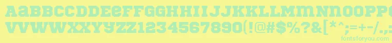 SportsWorldRegular Font – Green Fonts on Yellow Background