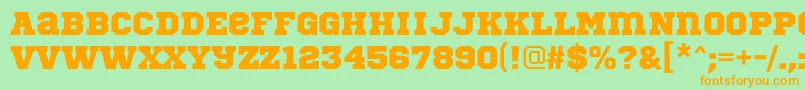 SportsWorldRegular Font – Orange Fonts on Green Background