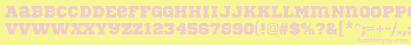 SportsWorldRegular Font – Pink Fonts on Yellow Background