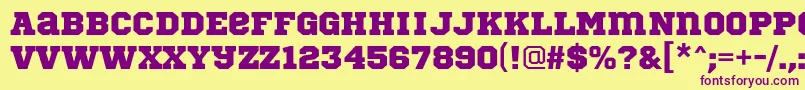 SportsWorldRegular Font – Purple Fonts on Yellow Background