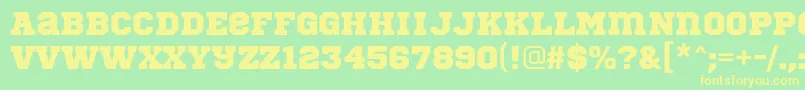 SportsWorldRegular Font – Yellow Fonts on Green Background