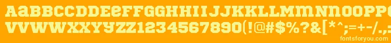 SportsWorldRegular Font – Yellow Fonts on Orange Background